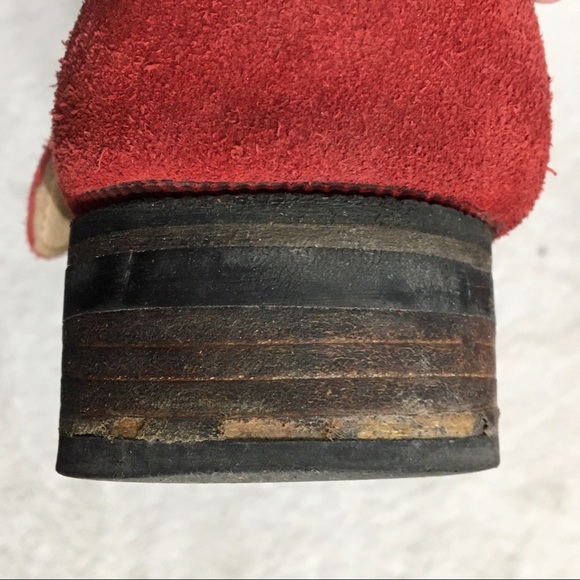 JEFFREY CAMPBELL Red Suede Booties boots buckles - Picture 9 of 16